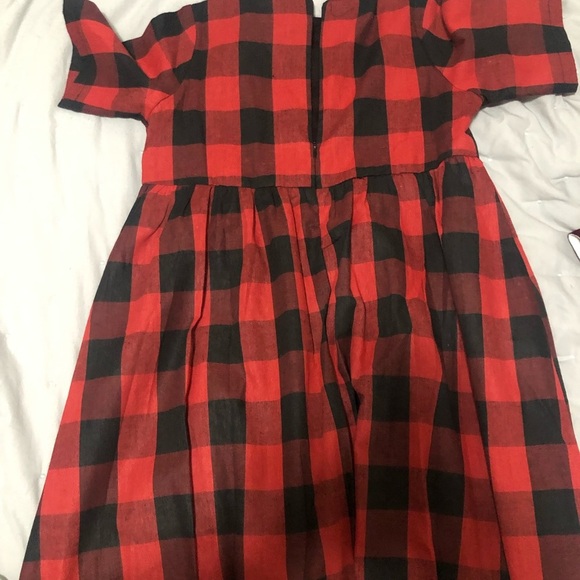Girls Buffalo plaid dress - Picture 3 of 5